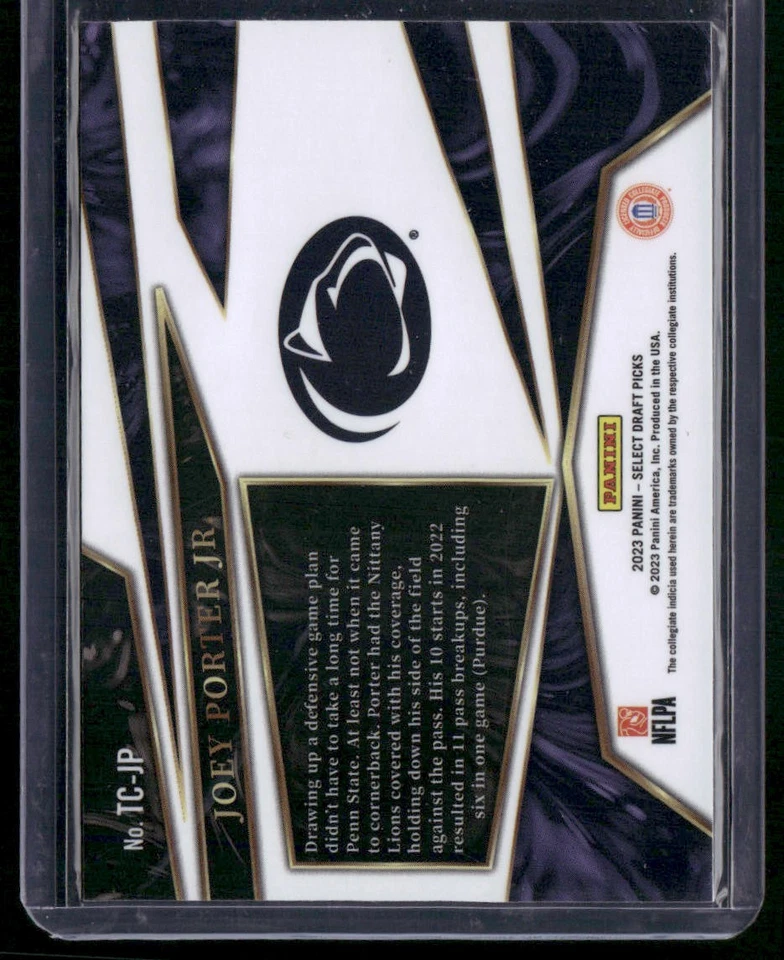 2023 Panini Select Draft Picks #TC-JP Joey Porter Jr. Turbocharged - Image 2 of 2