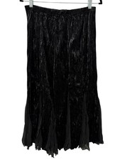 Vtg Black Crushed Velvet Mesh Maxi Skirt Sz M Witchy Whimsigoth Fairy Grunge