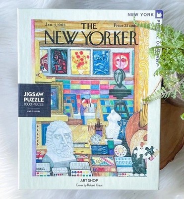 The New Yorker ART SHOP 1000 Piece Puzzle NY Puzzle Co. 19'' x 27'' Cover 1964 New