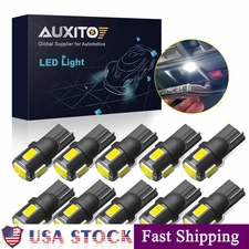 10PCS AUXITO T10 168 194 White LED License Plate Side Marker Light Bulbs Canbus