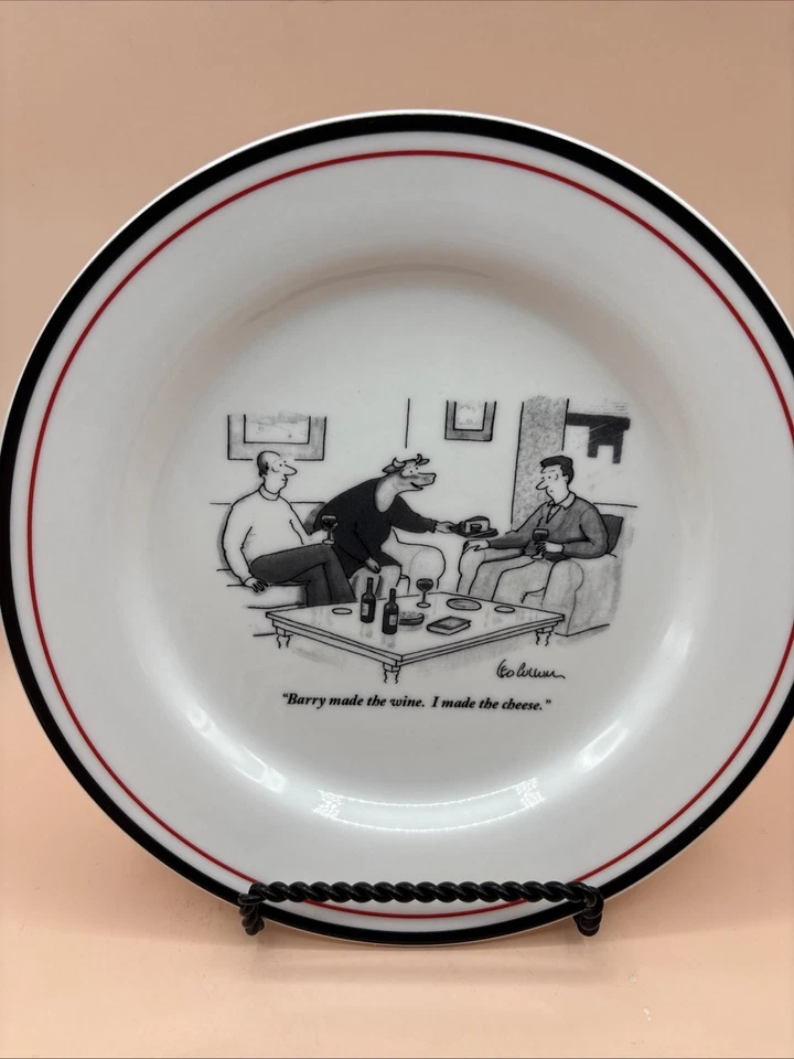 "Juego de 5 platos de cóctel de ensalada de queso de cerámica de la colección New Yorker Magazine de 8""" Foto 2 de 4