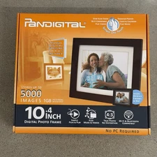 PANDIGITAL 10.4" Dig. Moving Photo Frame, Music, Wifi, Clock Etc. New Open Box!