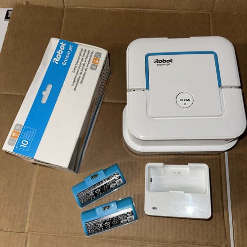 iRobot Braava Jet 240 Robot W/ 2 Batteries Charger And 10 new pads Tested
