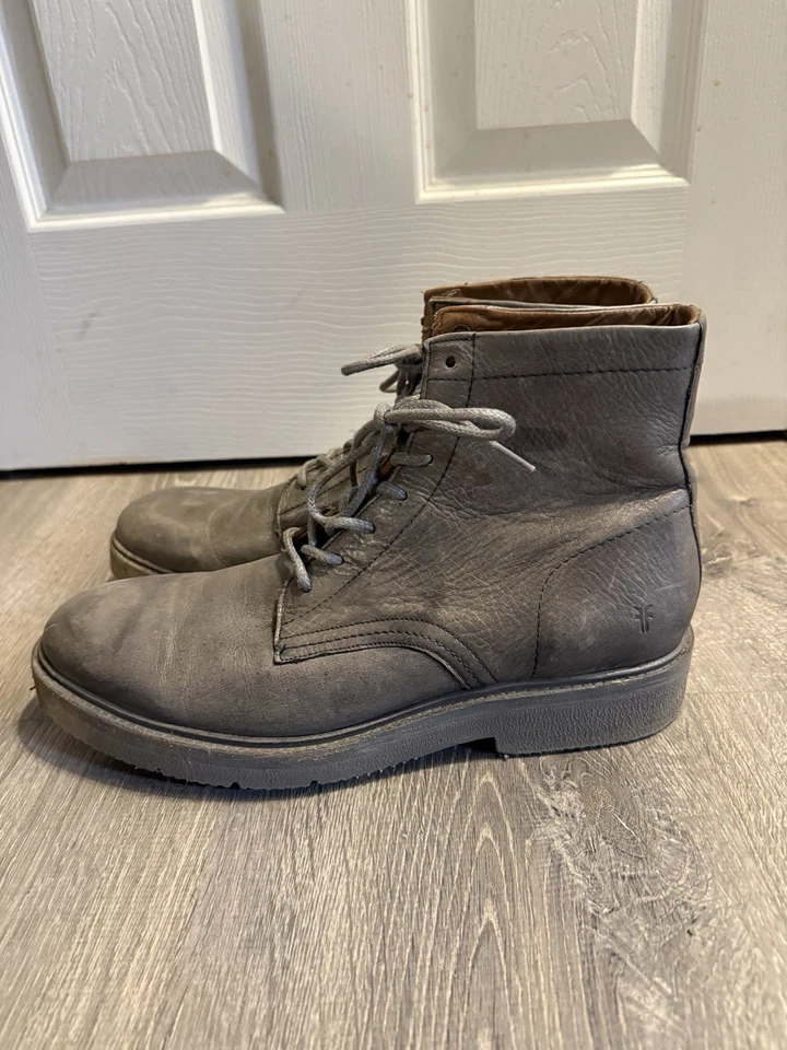 Botas de cuero Frye grises con cordones 3481599 para hombre talla 11,5 suela de goma grises Foto 3 de 4