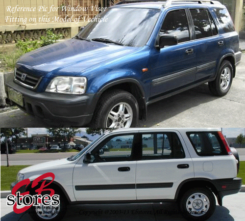 For Honda CR-V 1997-2001 Outside-Mounted Deep Black JDM Window Visors 4pcs - Bild 4 von 4