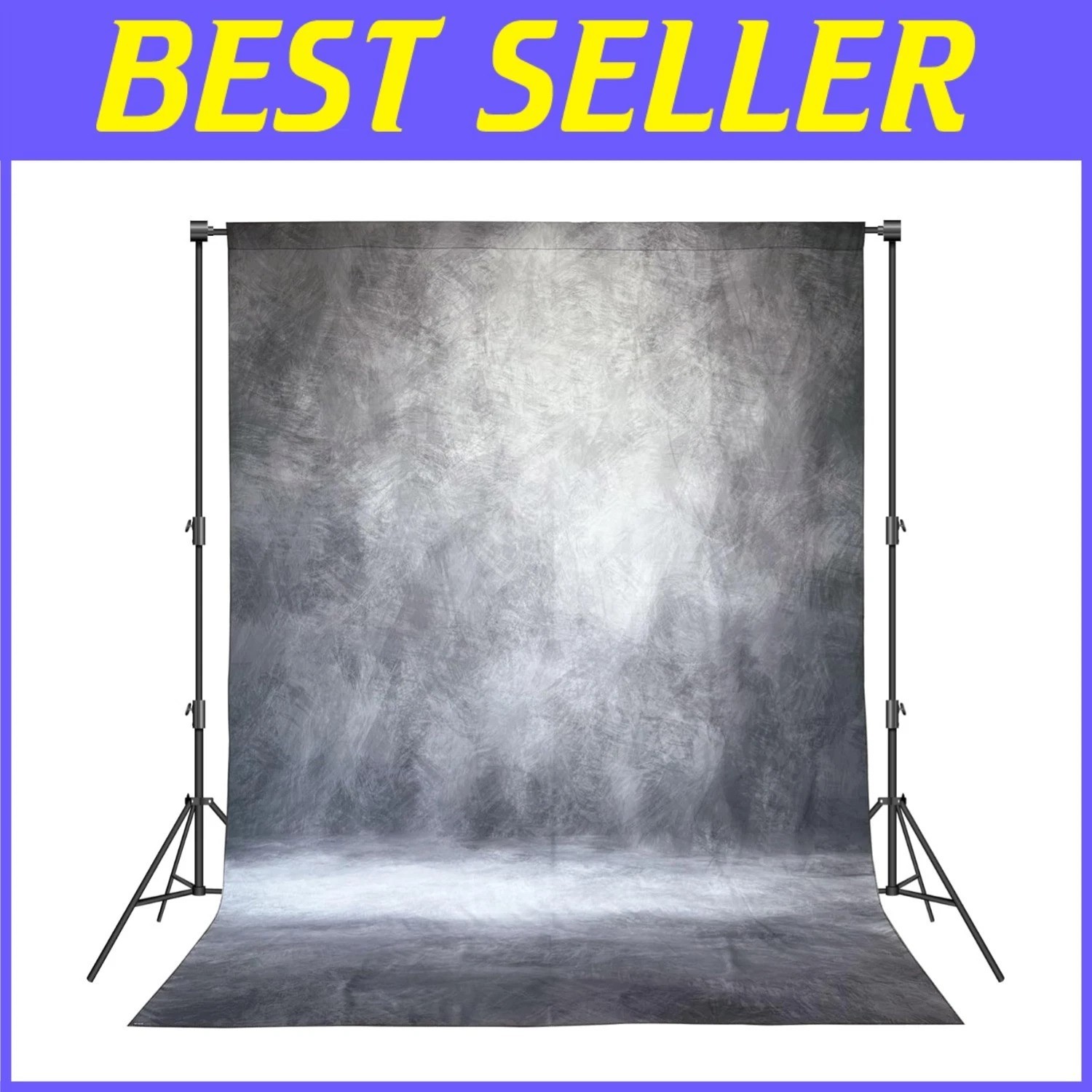 Grey 8x10ft Photography Backdrop with Top Roller Pocket