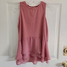 Vera Wang Blouse WMNS M EUC Summer Casual Flowy Lightweight Spring Pink