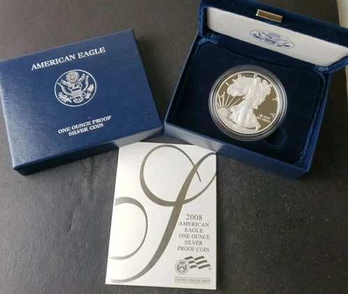 2008 W Proof $1 American Silver Eagle Dollar
