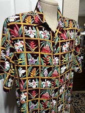 Reyn Spooner Mens XL Vibrant Hawaiian Tropical Print Vintage Aloha Shirt Rayon
