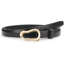 Women Skinny Belts for Dresses Jeans Pants Thin Black Brown Belt for Ladies w...