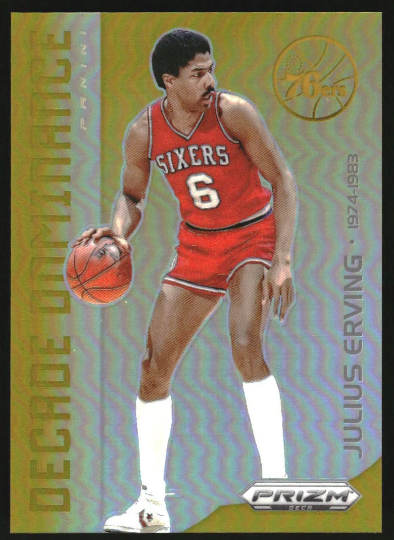 2023-24 Panini Prizm Deca Decade Dominance Prizms Gold #8 Julius Erving /10