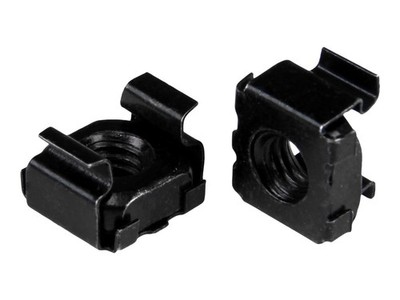 StarTechcom M6 Cage Nuts 100 Pack Black Black CABCAGENT62B