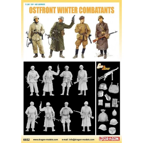 OSTFRONT WINTER COMBATANTS KIT 1:35 Dragon Kit Mezzi Militari Modellino Nuovo - Immagine 2 di 2