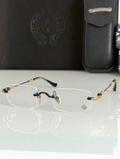 Chrome Hearts Rimless Glasses Titanium Gold Hardware Luxury Designer Frames