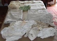 Lot Of Crocheted, Lace, Edwardian Bath Linen, Tablecloths