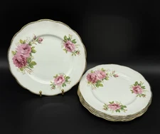 5  Royal Albert  Bone China American Beauty  9 1/4 in  Luncheon Plates England