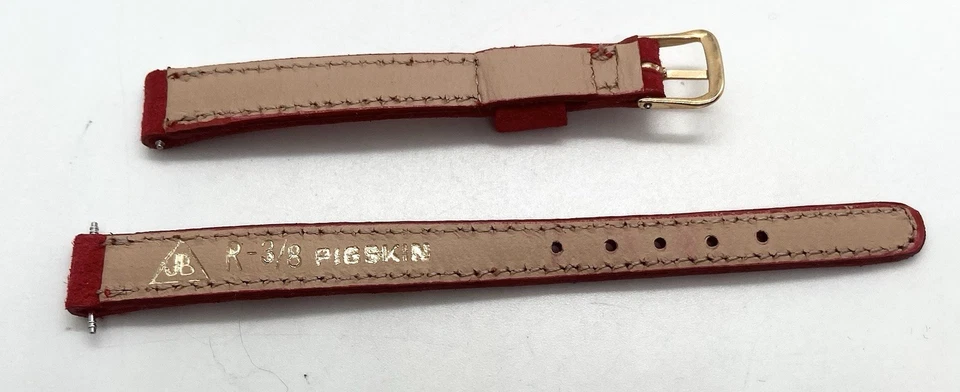 Ремешок для часов JBAMPION NOS КРАСНЫЙ подлинный с подкладкой и матовой свиной кожей ушки 10 мм - Изображение 3 из 4