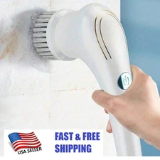 Electric Spin Scrubber 360° Cordless Scrubber Cleaning Brush with 5 Brush Heads