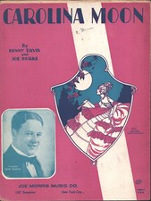 C1926 Sheet Music Carolina Moon Benny Davis Gene Austin Joe Morris Music Ukulele