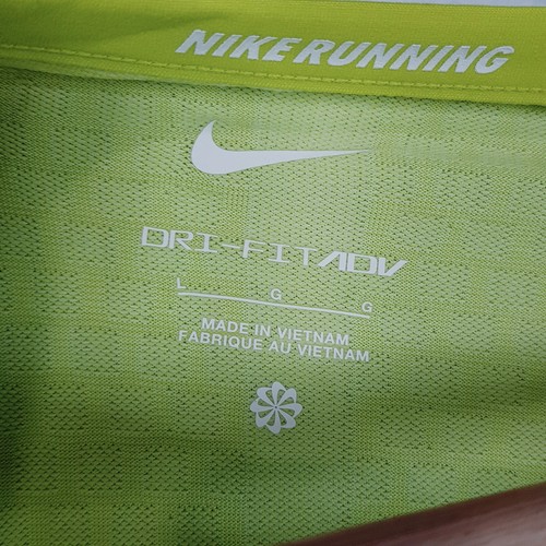 NIKE Mens Size L Yellow Dri-FIT ADV Run Division Tech Knit Running Shirt - Picture 5 of 9