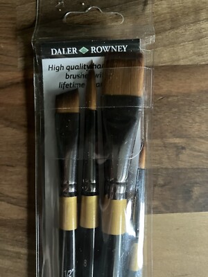 Daler Rowney System 3 Acryl Pinsel Pack Set 401 Rundwinkel Shader flach