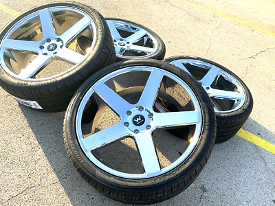 26 Inch Chrome Rims 295/30R26 Tires & TPMS 6X139 FIT CHEVY GMC ESCALADE ...