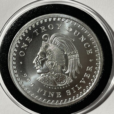 Mayan Aztec Calendar Collectible Coin 1 Troy Oz .999 Fine Silver