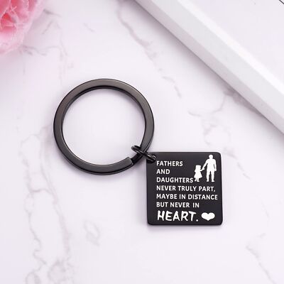 Father and Daughter Keychain Gift for Dad from Daughter Daughter to Daddy 