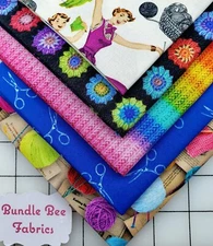 KNIT 1 PURL 2~MICHAEL MILLER Fat Quarter bundle of (5) New  100% Cotton