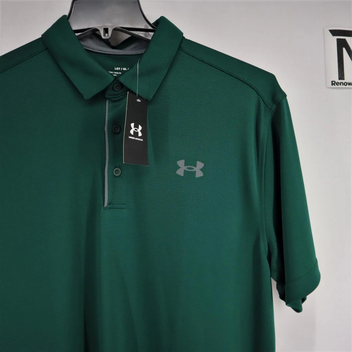 Hunter green under armour best sale polo