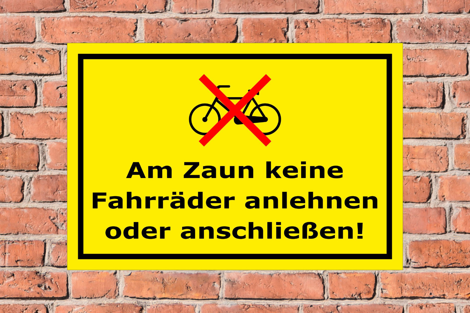 Verbotsschild „Fahrräder Anlehnen Verboten“ – 15x10 Cm, Wetterfester Aufkleber