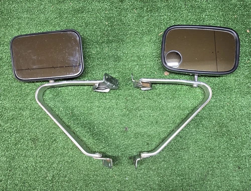 75-91 Ford Econoline Van Right Left Front Swing Away Mirror SET - FAST SHIP