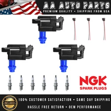 3 Ignition Coil & 6 NGK Spark Plug & 3 connectors for 01-05 Lexus IS300 3.0L I6