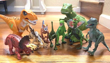 Lot of 9 Dinosaurs - Jurrasic- Light up eyes and roar working