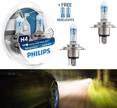 Philips WhiteVision 3700K 9003 HB2 H4 60/55W Two Bulbs Headlight Upgrade Replace