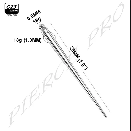 Titanium Piercing Taper Insert Pin 16g 18g 20g Internally Threaded Jewelry image 4