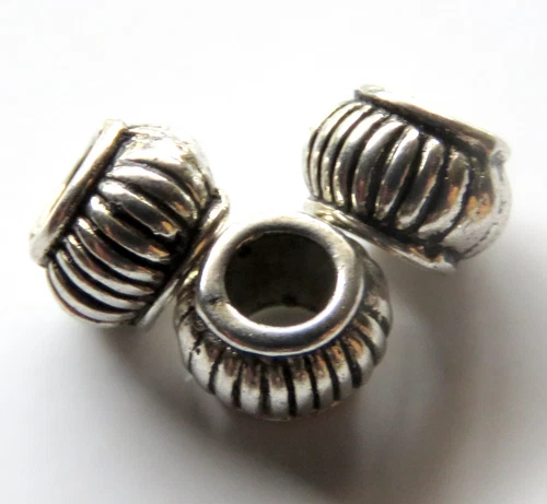 100pcs 5x7mm Metal Alloy Keg Spacer Beads - Antique Silver - Picture 1 of 3