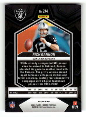 2024 Panini Mosaic Mosaic Reactive Blue #244 Rich Gannon Raiders