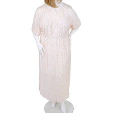 NINE WEST Women's PLUS SIZE 4X Keyhole Neck WHITE & LIGHT PEACH Print MAXI DRESS