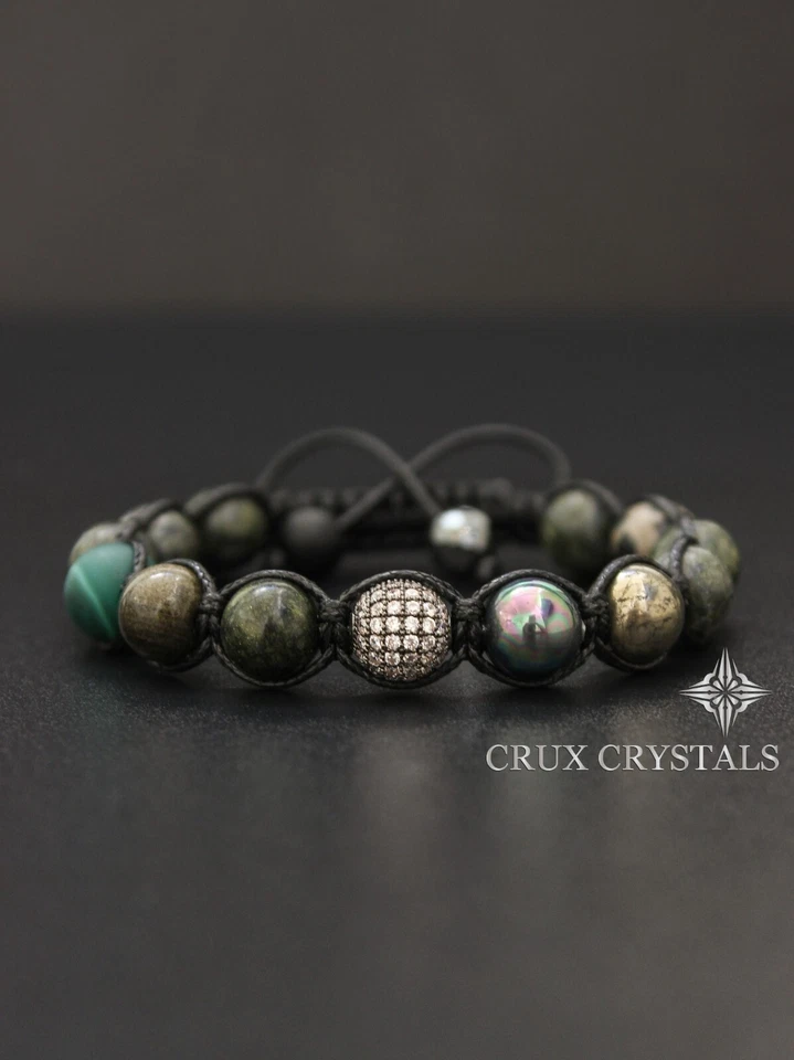 Unisex Regalo Para Él Serpentina Shamballa Piedras Preciosas Cuentas Envolvente Pulsera Yoga Foto 4 de 4