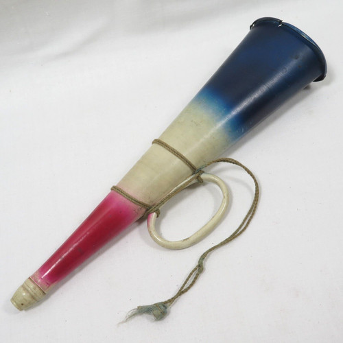 Vintage July 4th Parade Horn Celluloid Toy AS IS Red White Blue