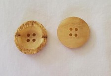 11 Vegetable Ivory 4 Hole 1/4" Thick Ecru Vintage Buttons 40L-1"- 25.5mm (B348D)