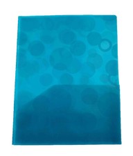 Textured Two Pocket Poly Folder Teal Patterned Polka Dots 