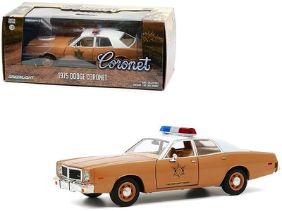 1975 Dodge Coronet Brown with White Top ''Choctaw County Sheriff'' 1/24 Diecast Mo