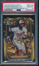 PSA 10 ENRIQUE BRADFIELD 2023 Bowman Chrome PROSPECTOR D/C GOLD/49 RC GEM MINT