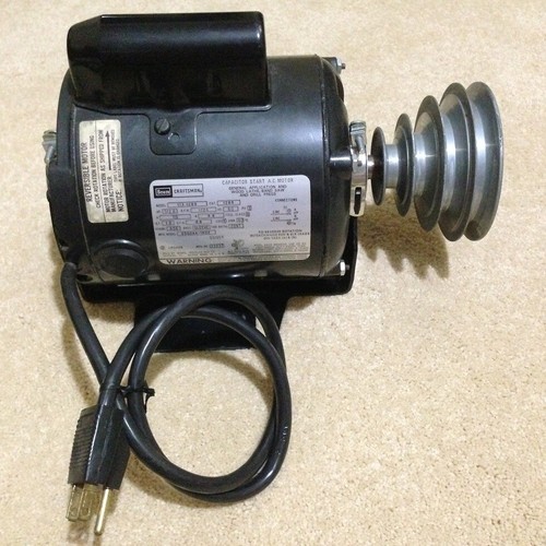 Sears Craftsman Capacitor Start AC Motor & Pulley Lathe Band Saw Drill
