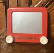 Vintage Travel Etch A Sketch Classic Red Color