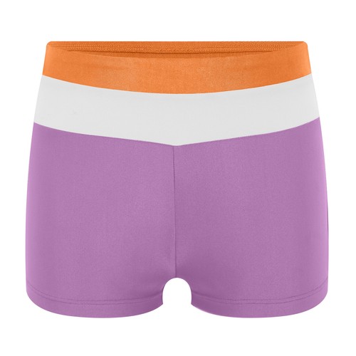 Girls Gymnastic Dance Shorts High Waist Elastic Workout Volleyball Activewear - Picture 14 of 33