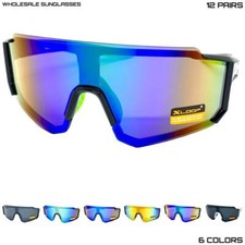 WHOLESALE LOT Men Sport Wrap Around Cycling Fishing Golfing SUN GLASSES 12 Pairs
