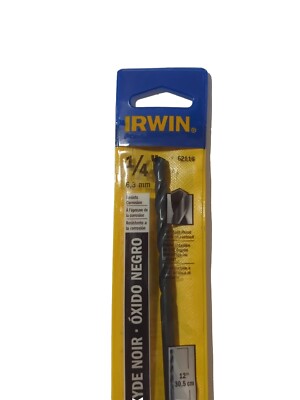 IRWIN 62116 High Speed Steel Black Oxide Split Point Drill Bit 1/4 x 12 L in.